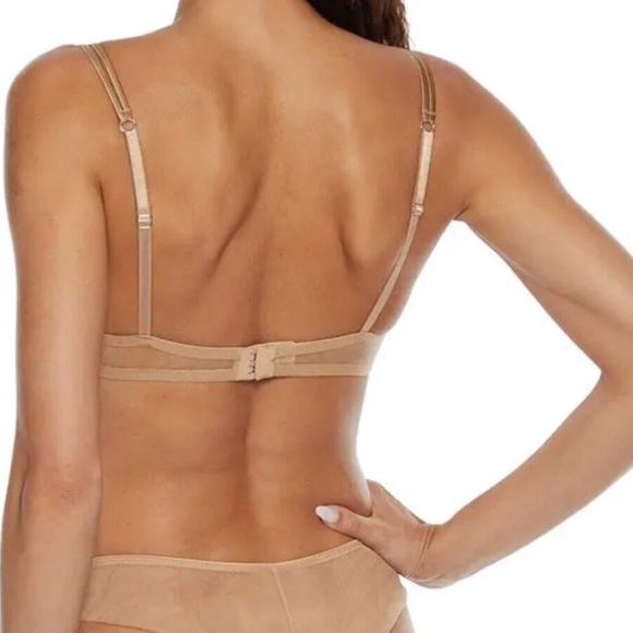 ID Sarrieri Embroidered Floral Set in Tan with Red Blossoms NWT size 34D/Medium - Picture 3 of 10